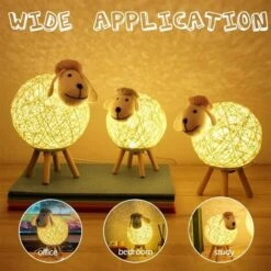 Luci Notturna Pecora, Lampada Da Comodino LED In Rattan, Lampada Notturna Per Bambini, Camera Da Letto, Regalo, 110cm Cavo USB/Interruttore Pressione -Offerta economica OSRAM || Paulmann || ATMOSPHERA 53418251 4