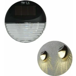 FARETTO 2 LED SOLARE SEGNAPASSO DA PARETE ESTERNO LUCE BIANCO CALDA TE-B0431