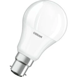 BASE LED OSRAM Classico A, In Forma Del Pistone Con Presa B22D, Non Dimmerabile, Sostituisce 60 Watt, Opaco, Bianco Caldo - 2700 Kelvin, 3-pack