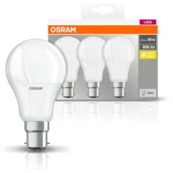 BASE LED OSRAM Classico A, In Forma Del Pistone Con Presa B22D, Non Dimmerabile, Sostituisce 60 Watt, Opaco, Bianco Caldo - 2700 Kelvin, 3-pack -Offerta economica OSRAM || Paulmann || ATMOSPHERA 58223950 4