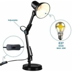 Lampada Tavolo Scrivania Inclinabile Girevole In Metallo Nero Luce E27 Moderna -Offerta economica OSRAM || Paulmann || ATMOSPHERA 58698353 4