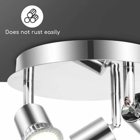 FARETTI DA SOFFITTO ORIENTABILI PLAFONIERA LED CON 3 FARETTI GU10 BASE LAMPADARIO DA SOFFITTO 6 FARETTI DA SOFFITTO ORIENTABILI PLAFONIERA LED CON 3 FARETTI GU10 BASE LAMPADARIO DA SOFFITTO - immagine 4