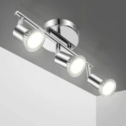 FARETTI DA SOFFITTO ORIENTABILI PLAFONIERA LED CON 3 FARETTI GU10 BASE LAMPADARIO DA SOFFITTO