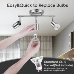 FARETTI DA SOFFITTO ORIENTABILI PLAFONIERA LED CON 3 FARETTI GU10 BASE LAMPADARIO DA SOFFITTO -Offerta economica OSRAM || Paulmann || ATMOSPHERA 59109162 5