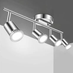 FARETTI DA SOFFITTO ORIENTABILI PLAFONIERA LED CON 4 FARETTI GU10 BASE LAMPADARIO DA SOFFITTO