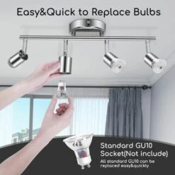 FARETTI DA SOFFITTO ORIENTABILI PLAFONIERA LED CON 4 FARETTI GU10 BASE LAMPADARIO DA SOFFITTO 11 FARETTI DA SOFFITTO ORIENTABILI PLAFONIERA LED CON 4 FARETTI GU10 BASE LAMPADARIO DA SOFFITTO -Offerta economica OSRAM || Paulmann || ATMOSPHERA 59109165 5