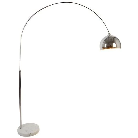 Grande Lampada Da Terra Ad Arco 140x35x180 Cm Metallo E Marmo Argentato In Stile Art Déco - OMBRAGE 3 Grande Lampada Da Terra Ad Arco 140x35x180 Cm Metallo E Marmo Argentato In Stile Art Déco - OMBRAGE