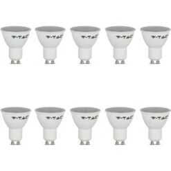 10 LAMPADINE LED GU10 4,5W LAMPADINA PORTA CALDO FREDDO NATURALE FARETTO INCASSO LAMPADA SATINATA-NATURALE