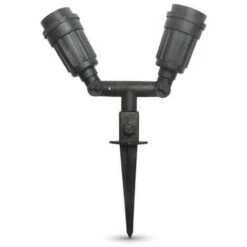 Picchetto Orientabile ABS Attacco E27x2 Da Giardino IP44 230V