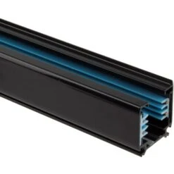 Binario Trifase Alluminio Per Faretti LED 1 Metro Nero1000 Mm