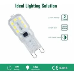 Lampadina LED G9, Bianco Freddo 6000K, LED G9 3W (equivalente A Lampadine Alogene 33W), AC 220-240V - Angolo Del Fascio 360°, Confezione Da 6 [Classe Di Efficienza Energetica A+] -Offerta economica OSRAM || Paulmann || ATMOSPHERA 67913374 3