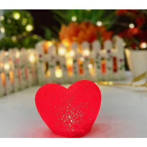 Lampada Tavolo Led Mini Luce Notturna Cuore Rosso Morbido Batteria Portatile 4 Lampada Tavolo Led Mini Luce Notturna Cuore Rosso Morbido Batteria Portatile - immagine 2