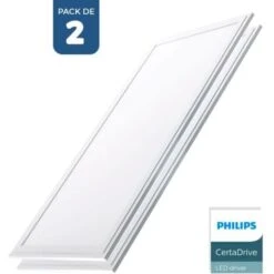Confezione Di 2 Pannelli LED Slim 120x30cm 44W 3980lm UGR19 Temperatura Di Colore Bianco Freddo