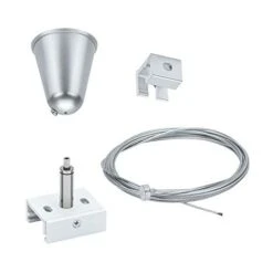 Paulmann 95584 ProRail3-Sistema Sospensione Della Corda, 3 M, Bianco, Sistema Di Binari A 3 Fasi, Illuminazione In Metallo Per Aree Commerciali