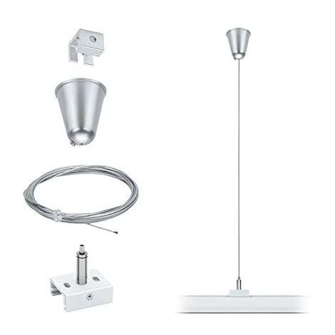 Paulmann 95584 ProRail3-Sistema Sospensione Della Corda, 3 M, Bianco, Sistema Di Binari A 3 Fasi, Illuminazione In Metallo Per Aree Commerciali 4 Paulmann 95584 ProRail3-Sistema Sospensione Della Corda, 3 M, Bianco, Sistema Di Binari A 3 Fasi, Illuminazione In Metallo Per Aree Commerciali - immagine 2