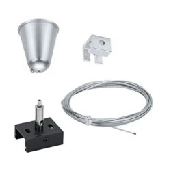 Paulmann 95585 ProRail3-Sistema Sospensione Della Corda, 3 M, Nero, Sistema Di Binari A 3 Fasi, Illuminazione In Metallo Per Aree Commerciali