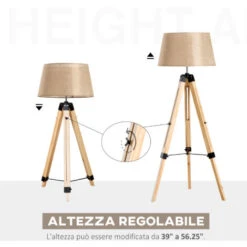 Homcom Lampada Da Terra Design Con Treppiede In Legno Altezza Regolabile, Beige 10 Homcom Lampada Da Terra Design Con Treppiede In Legno Altezza Regolabile, Beige -Offerta economica OSRAM || Paulmann || ATMOSPHERA 7214077 4
