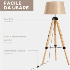 Homcom Lampada Da Terra Design Con Treppiede In Legno Altezza Regolabile, Beige 11 Homcom Lampada Da Terra Design Con Treppiede In Legno Altezza Regolabile, Beige -Offerta economica OSRAM || Paulmann || ATMOSPHERA 7214077 5