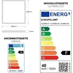 EUROPALAMP Lotto Di 12. Pannello LED 40W 6000K Luce Fredda. LED Chip LED SMD EPISTAR. UGR-17. Alta Luminosità. Pannello LED Slimline Extra Piatto. LED Driver Incluso -Offerta economica OSRAM || Paulmann || ATMOSPHERA 73109648 5