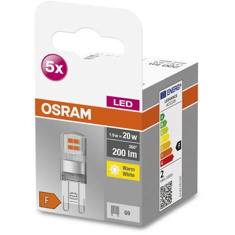 OSRAM Stella PIN Lampada LED, G9-base Vetro Trasparente ,Bianco Caldo (2700K), 200 Lumen, Sostituzione Delle Lampade 20W, Non Dimmerabile, 5-Confezione 4 OSRAM Stella PIN Lampada LED, G9-base Vetro Trasparente ,Bianco Caldo (2700K), 200 Lumen, Sostituzione Delle Lampade 20W, Non Dimmerabile, 5-Confezione - immagine 2