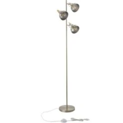 Lampada Da Terra Emer 3 Faretti Argento Argento