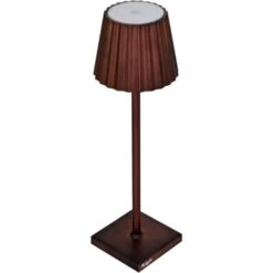 King Home Lampada Da Tavolo K-light In Alluminio, Luce Bianca Calda Antiriflesso Regolabile, Ruggine 10x10x38h Cm