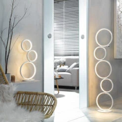 Lampada Da Terra, Lampada Da Terra, Sala Da Pranzo, Lampada Da Terra Con Dimmer Touch, Bianco Alluminio, 1x LED 29 Watt 3000 Lumen, LxPxH 29x19x116,5 Cm, WOFI 3532.05.06.9000 -Offerta economica OSRAM || Paulmann || ATMOSPHERA 75336460 5