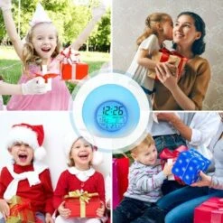 MINKUROW Sveglia 7 Colori Lampada Da Tavolo Con Luce Notturna Display Della Temperatura Interna Per Studenti Genitori (Display Bordo: Azzurro) -Offerta economica OSRAM || Paulmann || ATMOSPHERA 75507940 4