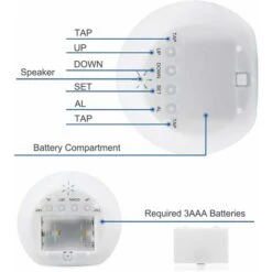 MINKUROW Sveglia 7 Colori Lampada Da Tavolo Con Luce Notturna Display Della Temperatura Interna Per Studenti Genitori (Display Bordo: Azzurro) -Offerta economica OSRAM || Paulmann || ATMOSPHERA 75507940 5