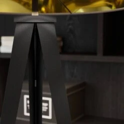 Lindby Lampada Da Terra Benik Con Treppiede Nero E Oro -Offerta economica OSRAM || Paulmann || ATMOSPHERA 7740229 5