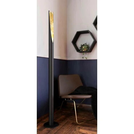 EGLO Lampada Da Terra A LED Barbotto Nero, Oro Ø6cm H: 137 Centimetri 6 EGLO Lampada Da Terra A LED Barbotto Nero, Oro Ø6cm H: 137 Centimetri - immagine 4