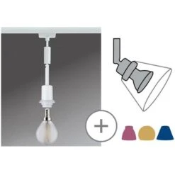 Paulmann Metallo / Plastica Cavi Isolati URail DecoSystems Pend Max1x20W E14 Bianco 230V Bianco Max. 1x20W E14 Senza Lampada 969.71