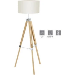 EGLO Lampada Da Terra LANTADA Natura, E27 Max. 1X60W