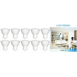 10pz Faretto LED Lampadina 6w Smd GU5.3 MR16 12V Kodak 70019 EU-6000 Luce Fredda -Offerta economica OSRAM || Paulmann || ATMOSPHERA 8021753 3