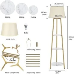 Lampada Da Salotto Piantana Da Terra 3 Ripiani Moderno Lampade Treppiedi Metallo Con Luci E27, Bianco Dorato 9 Lampada Da Salotto Piantana Da Terra 3 Ripiani Moderno Lampade Treppiedi Metallo Con Luci E27, Bianco Dorato -Offerta economica OSRAM || Paulmann || ATMOSPHERA 80956200 3