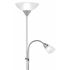 Lampada Da Lettura Uplighter, Lampada Da Soggiorno, Lampada Da Terra, Regolabile In Altezza, Lampada Da Lettura Flessibile, Metallo Titanio, Plastica Bianca, 1x E27 1x E14, PxH 28 X 180 Cm -Offerta economica OSRAM || Paulmann || ATMOSPHERA 81574028 3