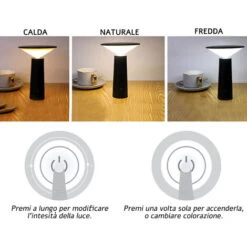Lampada Da Tavolo Touch LED Ricaricabile USB Dimmerabile Luce Decorativa Nera -Offerta economica OSRAM || Paulmann || ATMOSPHERA 83725968 3