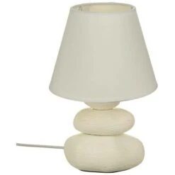 Lampada A Ciottoli In Ceramica H30 - Bianco - Atmosphera Créateur D'intérieur