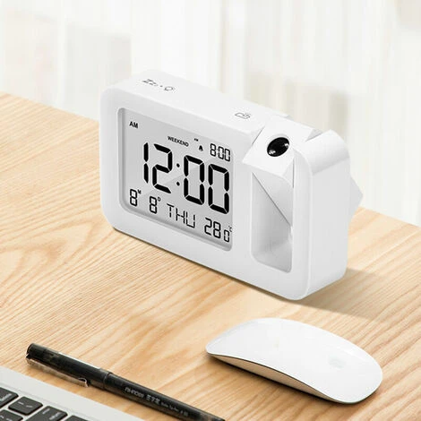 Sveglia Da Soffitto Con Proiettore GTA, Sveglia Digitale Con Temperatura Interna, 4 Livelli Di Luminosità Della Proiezione Regolabili, Controllo Del Volume, 12/24 Ore Per Camera Da Letto (bianco) 4 Sveglia Da Soffitto Con Proiettore GTA, Sveglia Digitale Con Temperatura Interna, 4 Livelli Di Luminosità Della Proiezione Regolabili, Controllo Del Volume, 12/24 Ore Per Camera Da Letto (bianco) - immagine 2