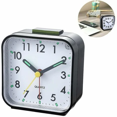 Sveglia Analogica Silenziosa Senza Ticchettio, Sveglia Morbida, Segnali Acustici, Nero 4 Sveglia Analogica Silenziosa Senza Ticchettio, Sveglia Morbida, Segnali Acustici, Nero - immagine 2