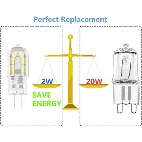 G4 2W LED Ampoule, 20W Ampoules Halogènes équivalentes, Blanc Chaud 3000K,200Lm,12x SMD,12V AC/DC - Confezione Da 10 5 G4 2W LED Ampoule, 20W Ampoules Halogènes équivalentes, Blanc Chaud 3000K,200Lm,12x SMD,12V AC/DC - Confezione Da 10 - immagine 3