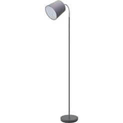 Aigostar Lampada Da Terra Con Interruttore A Pedale, Presa E14 Con Paralume Grigio, Lampada A Piantana Con Base In Metallo, Lampada Da Pavimento Moderna Vintage Per Saloto, Camera Da Letto, Lettura
