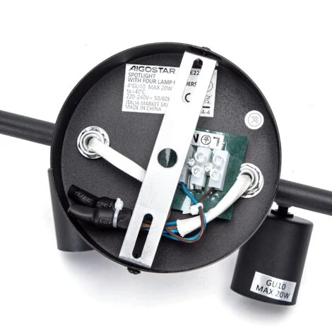 FARETTI DA SOFFITTO ORIENTABILI PLAFONIERA LED CON 4 FARETTI GU10 BASE LAMPADARI 4 FARETTI DA SOFFITTO ORIENTABILI PLAFONIERA LED CON 4 FARETTI GU10 BASE LAMPADARI - immagine 2