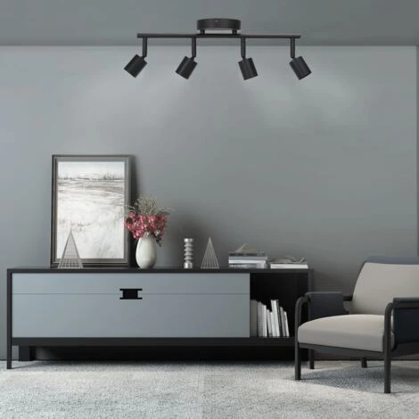 FARETTI DA SOFFITTO ORIENTABILI PLAFONIERA LED CON 4 FARETTI GU10 BASE LAMPADARI 6 FARETTI DA SOFFITTO ORIENTABILI PLAFONIERA LED CON 4 FARETTI GU10 BASE LAMPADARI - immagine 4