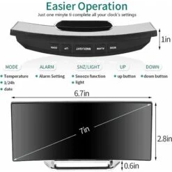 Sveglia Digitale Per Camere Da Letto, Schermo A Specchio LED Da 7 Pollici, 2 Luminosità, 12/24 Ore, Temperatura, Data, Luce Notturna, Snooze, Ricarica USB E Alimentazione A Batteria (bianco) -Offerta economica OSRAM || Paulmann || ATMOSPHERA 89604831 5