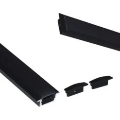 Profilo In Alluminio Da Incasso Per Striscia LED Con Diffusore - 2 Coperture - 23x8mm - 2 Metri Colore Nero -Offerta economica OSRAM || Paulmann || ATMOSPHERA 89899691 3