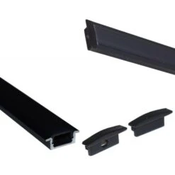 Profilo In Alluminio Da Incasso Per Striscia LED Con Diffusore - 2 Coperture - 23x8mm - 2 Metri Colore Nero -Offerta economica OSRAM || Paulmann || ATMOSPHERA 89899691 4