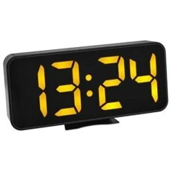 TFA Dostmann 60.2027.01 Sveglia Digitale Con Cifre A LED Arancioni E Indicazione Della Temperatura Interna, Con Allarme, Colore Nero, 178 X 36 X 84 Mm (L X L X H X P)