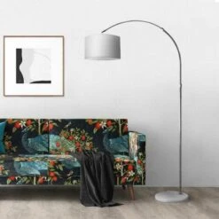 Lampada Arco Piantana Terra Design Moderno Metallo Paralume Tessuto E27 Bianco -Offerta economica OSRAM || Paulmann || ATMOSPHERA 90908069 5