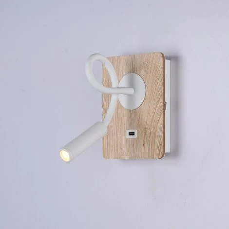 Lampada Da Parete Flessibile Con Porta USB "LONDON USB" - Chip CREE - 3W Colore Bianco 4 Lampada Da Parete Flessibile Con Porta USB "LONDON USB" - Chip CREE - 3W Colore Bianco - immagine 2